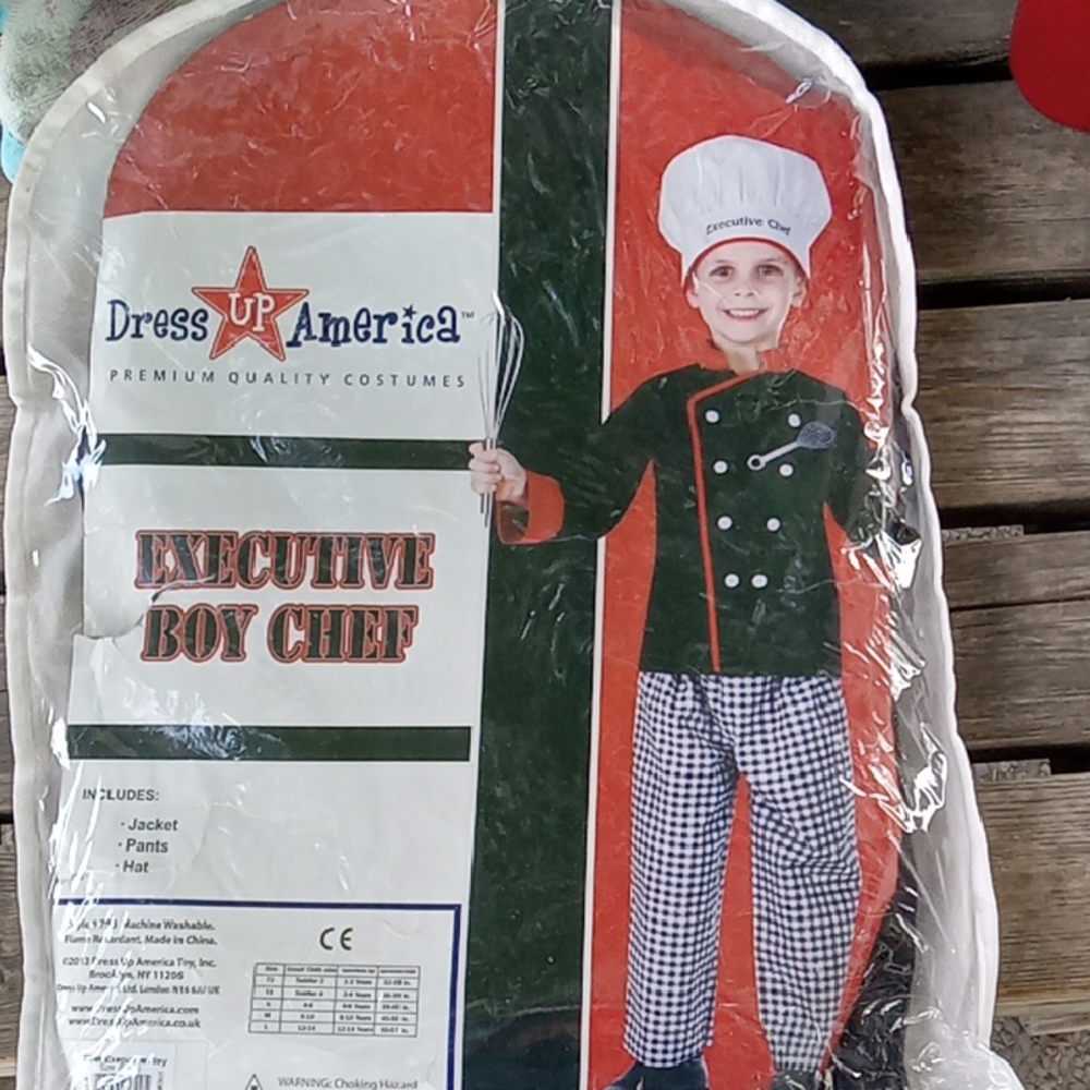 Dress Up America Executive Boy Chef Costume - Green and Red